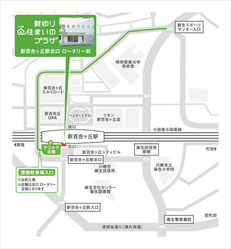 新ゆり 小田急 住まいのプラザ 案内図